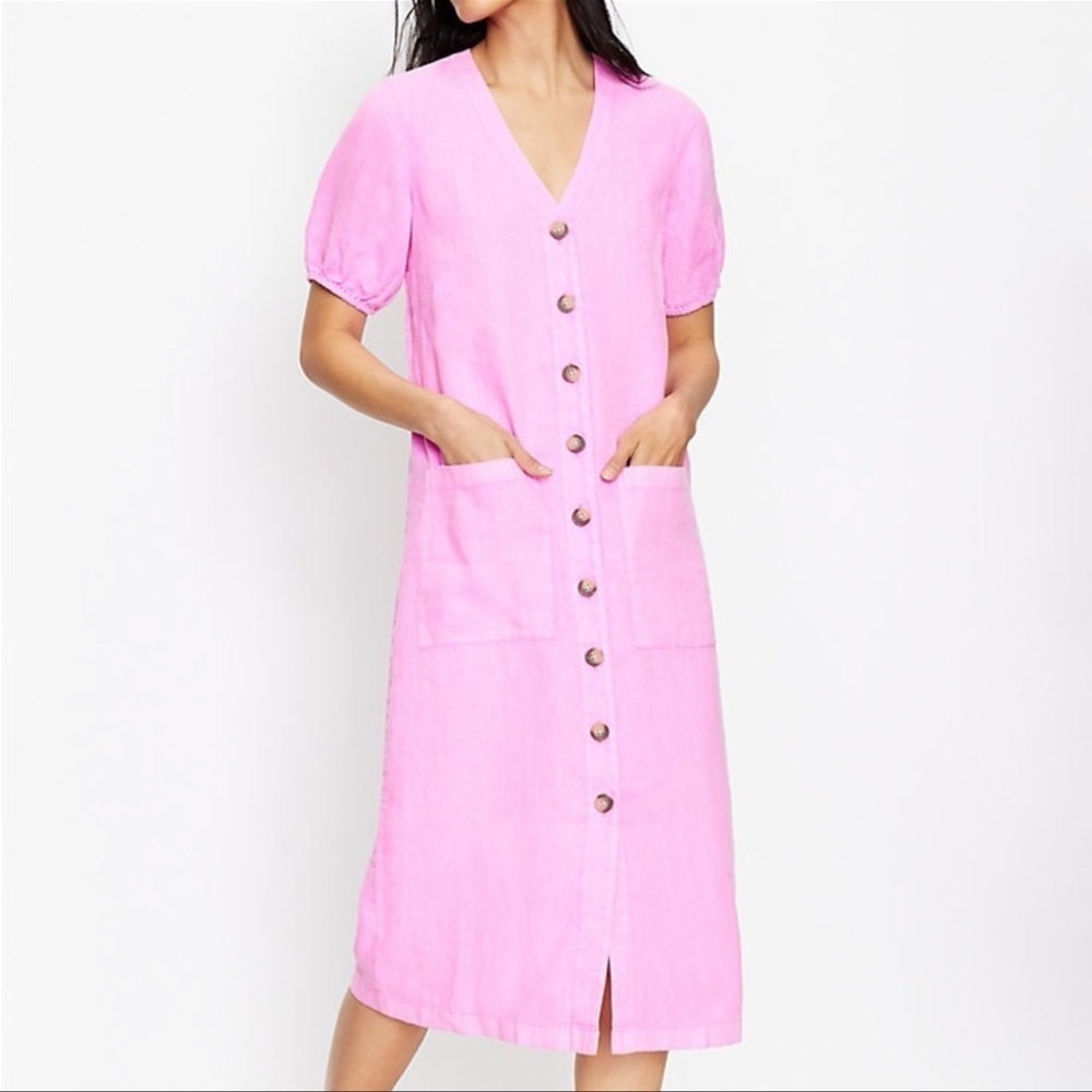 Lou & Grey Pink Linen Dress Size XS